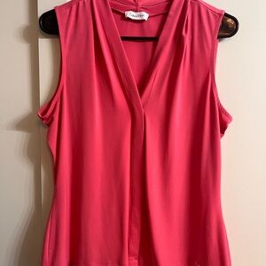 Calvin Klein Women's Coral Sleeveless Blouse